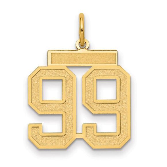 14k Yellow Gold Jersey Collection Medium Number 99 Pendant